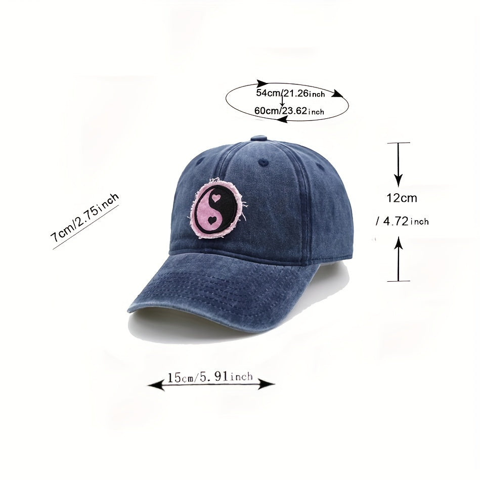 Vintage Embroidery Patch Baseball Cap Distressed Couple Dad Hats Adjustable