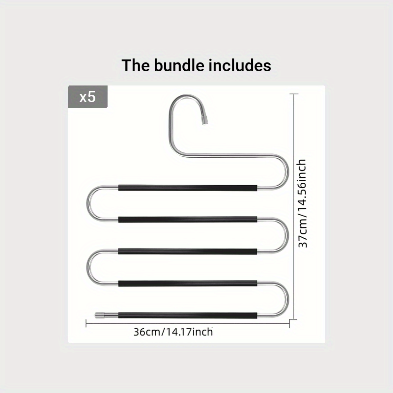 5-Layer Stainless Steel Non-Slip Pants Hanger