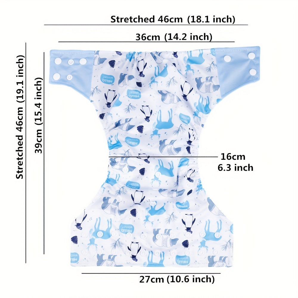1pc Reusable Baby Diaper Adjustable Washable Diaper with Bamboo Charcoal Insert