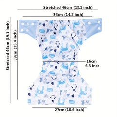1pc Reusable Baby Diaper Adjustable Washable Diaper with Bamboo Charcoal Insert