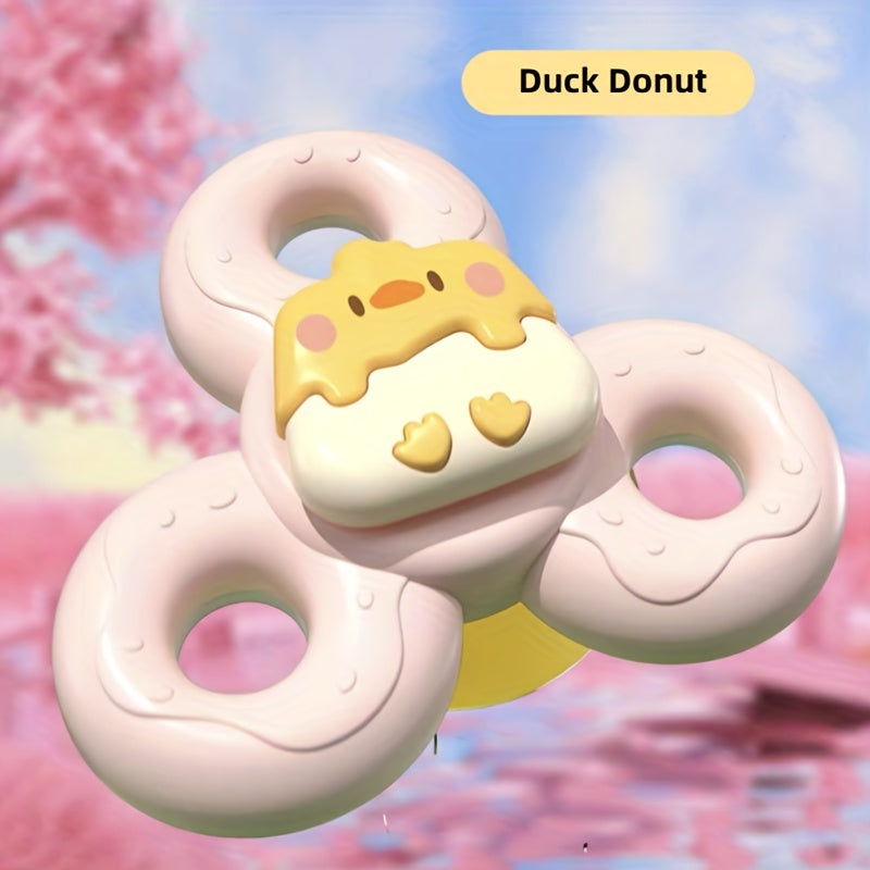 3 Packs Dessert Cartoon Animals Suction Cup Rotating Toys for Toddlers