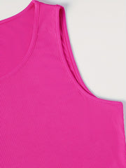 Women's Plus Solid Ribbed Tank Top & Shorts Set