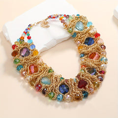 Boho Crystal Chunky Necklace Party Favors