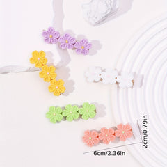 5pcs Candy Flower Hair Clip Duck Billed Clip For Hair Bang Braids