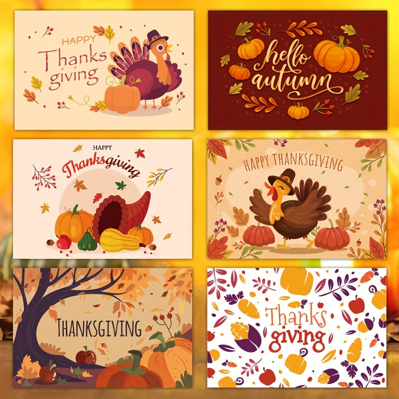 6pcs Thanksgiving Greeting Card with Envelope