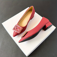 Metallic Slip On Point Toe Low Heel Shoes