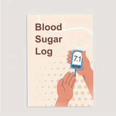 Blood Sugar Logbook Glucose Tracker A5 Size