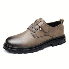 Men's Hook and Loop Derby Shoes Formal Business Lace-up Dress Shoes