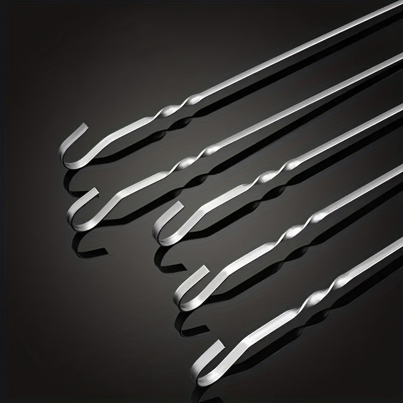 20pcs Reusable Stainless Steel BBQ Skewers for Grilling Parties