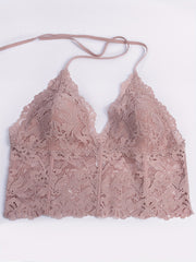  Lace Halter Neck Sexy Bra Women's Cami Tops