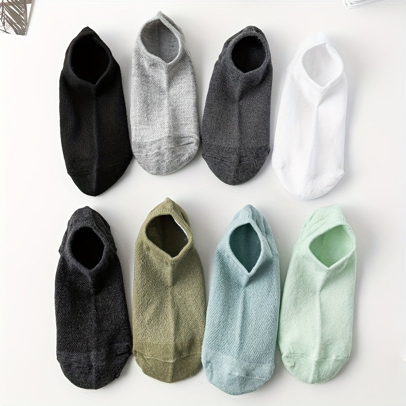 Breathable Lightweight Ankle Socks Women's Stockings - 8 Pairs Solid Socks