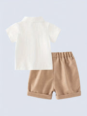 Baby Gentleman Bow Tie Shirt & Shorts Outfit