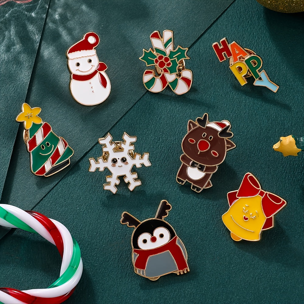 Men's Christmas Pattern Red Alloy Pin