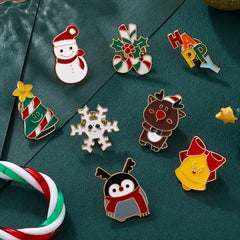 Men's Christmas Pattern Red Alloy Pin
