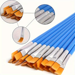20-Piece Nylon Artist Brushes Set for Acrylic & Watercolor with Wooden Handles