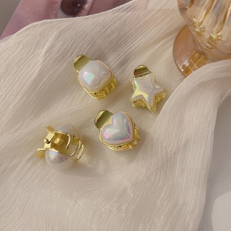 Lustrous Pearl Hair Clips Sweet Metal Barrette Hair Accessory