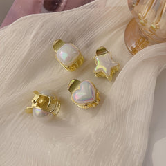 Lustrous Pearl Hair Clips Sweet Metal Barrette Hair Accessory