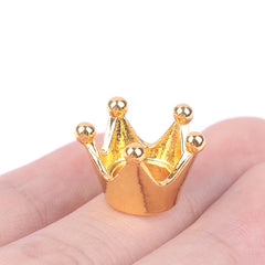 5pcs Mini Metal Crowns for Dollhouse Princess Theme Decor