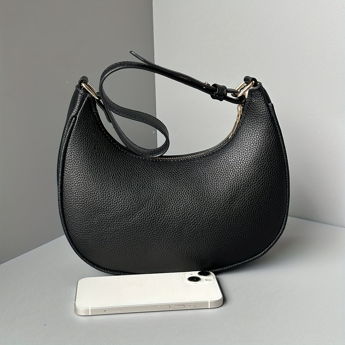 Solid Crescent Bag Minimalist Underarm Bag