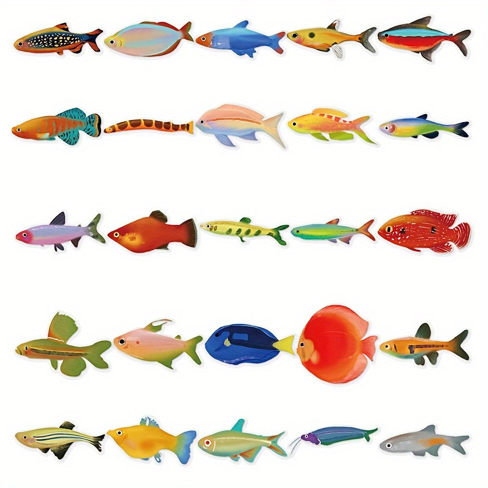 50pcs Tropical Fish Stickers for Desktop Decoration