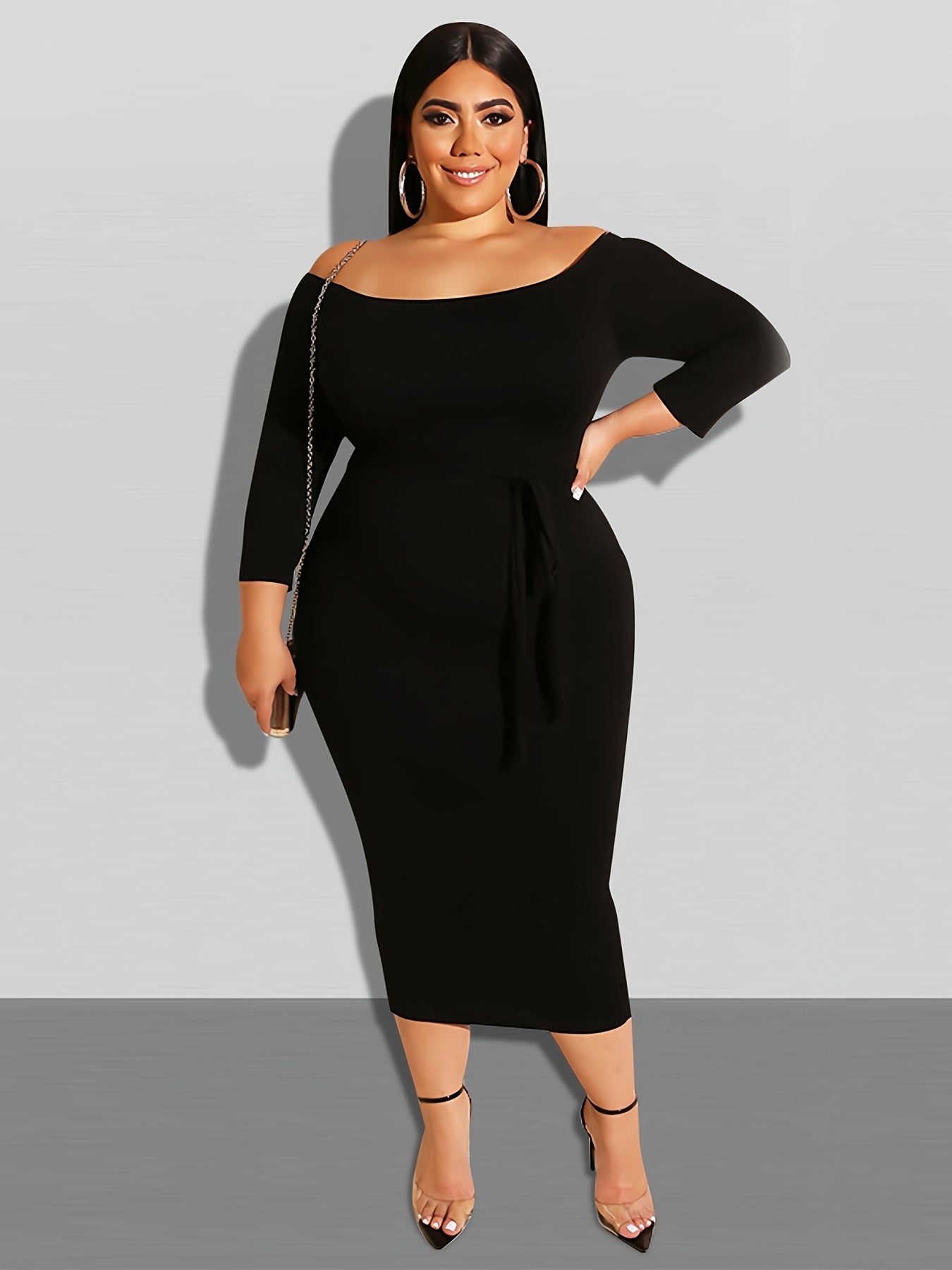  Off Shoulder Bodycon Maxi Dress