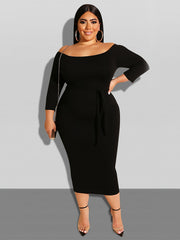  Off Shoulder Bodycon Maxi Dress