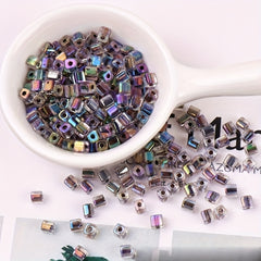 88pcs 4mm Square Fantasy Dyed Heart Glass Beads for DIY Earrings Bracelet
