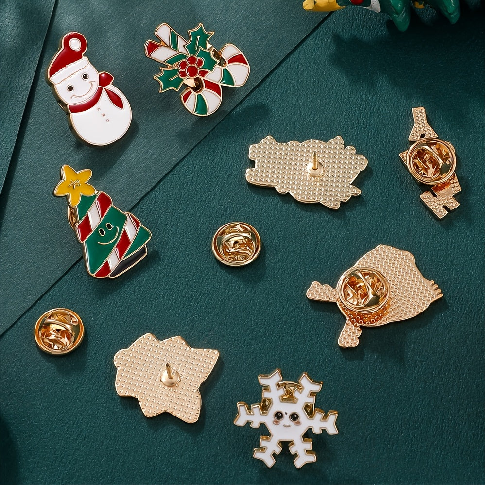 Men's Christmas Pattern Red Alloy Pin