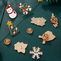 Men's Christmas Pattern Red Alloy Pin