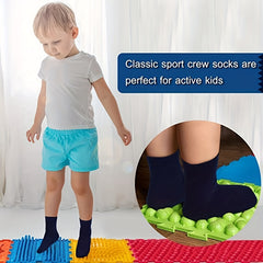 24 Pairs Kids Breathable Crew Socks Boys Girls Plain Casual Children's Socks