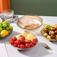 Transparent Serving Tray Golden Rim Fruit Basket