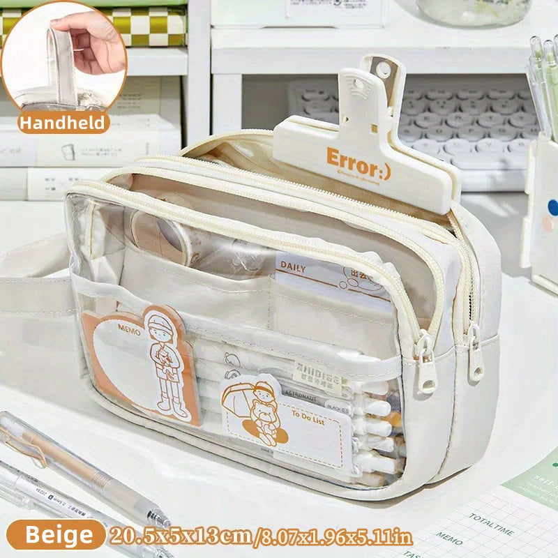 Large Capacity Stationery Bag Pencil Case for Office School Girls