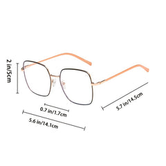 Square Anti Light Glasses for Women Men Students Metal Nearsighted Myopia