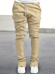 Men's Globe Pattern Flared Trousers Hip Hop Style Joggers
