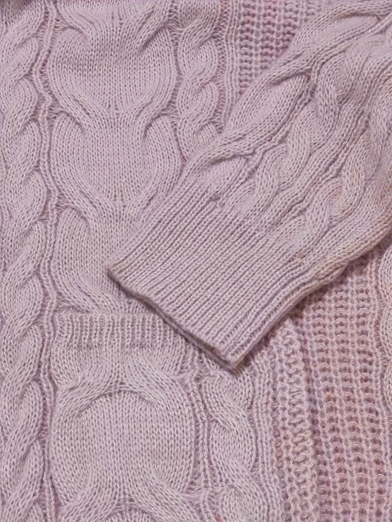Women's Plus Solid Cable Long Sleeve Open Front Cardigan