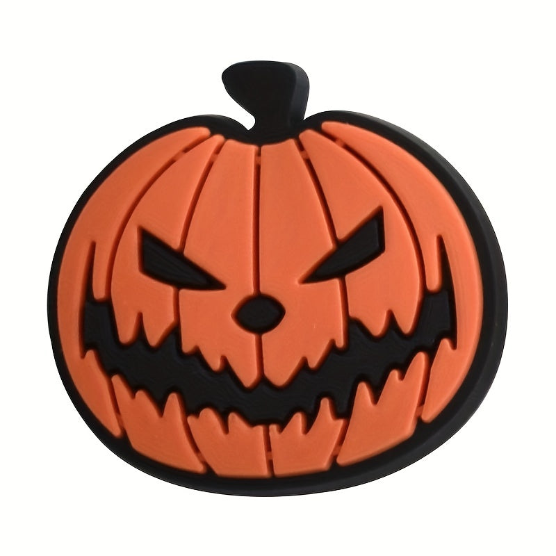 17pcs Halloween Pumpkin Shoe Charms for Clogs Sandals PVC Shoe Decorations