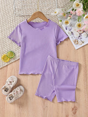 Toddler Girls Tie Dye Crew Neck Pullover & Shorts Set