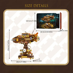 1003pcs Retro Punk Steamship Building Blocks Toys Submarine Model