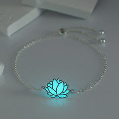 Luminous Lotus Thin Chain Bracelet Gift For Women Daily Wear