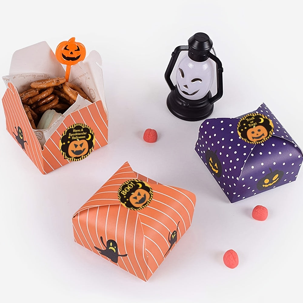 500pcs Halloween Pumpkin Round Stickers for Gift Food Packaging Reward Play Toy