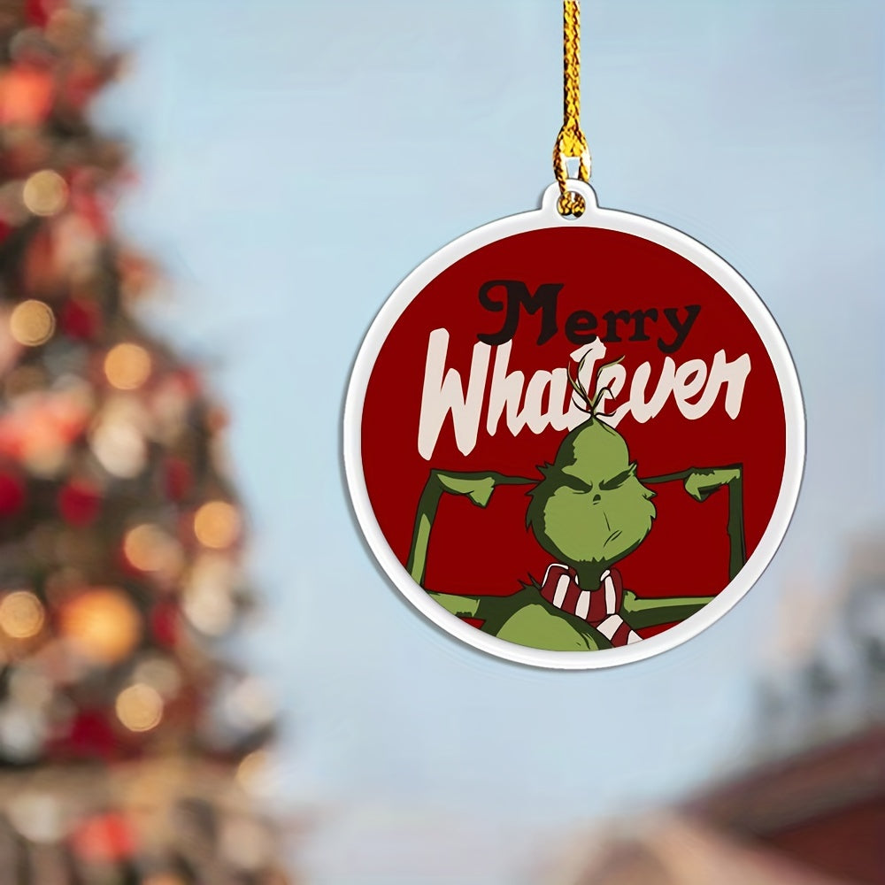 1pc Christmas Green Acrylic Funny Decoration Pendant