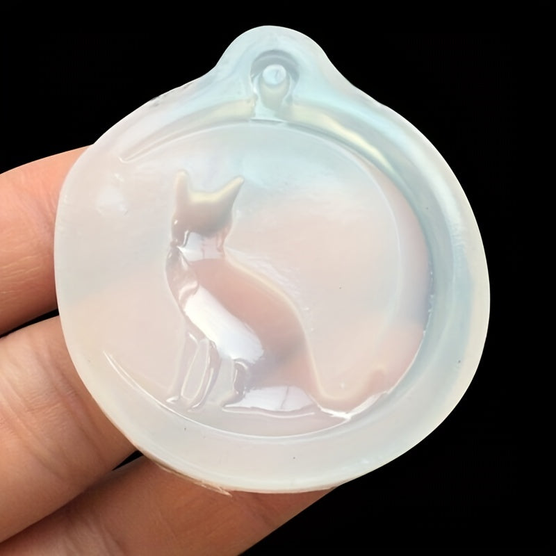 Moon Cat Silicone Pendant Mold for Resin Jewelry Making