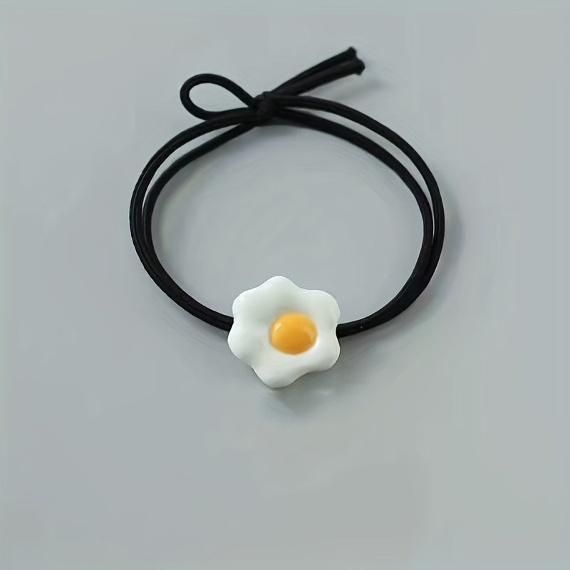 10pcs Poached Egg Resin Charms Hairpin Hair Ring Mobile Phone Decoration