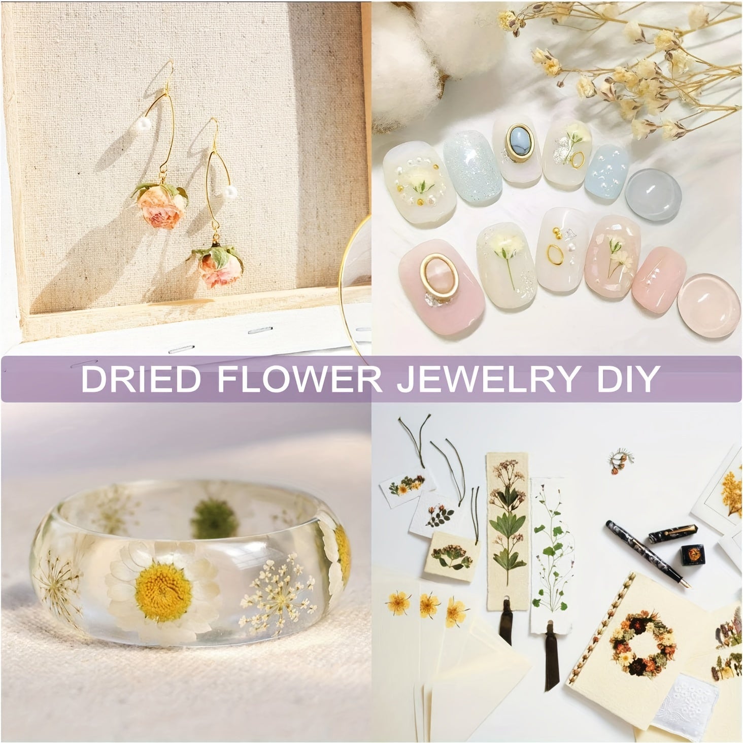 9 Bags Dried Flowers Natural DIY Candle Bath Kit Rose Petals Lavender