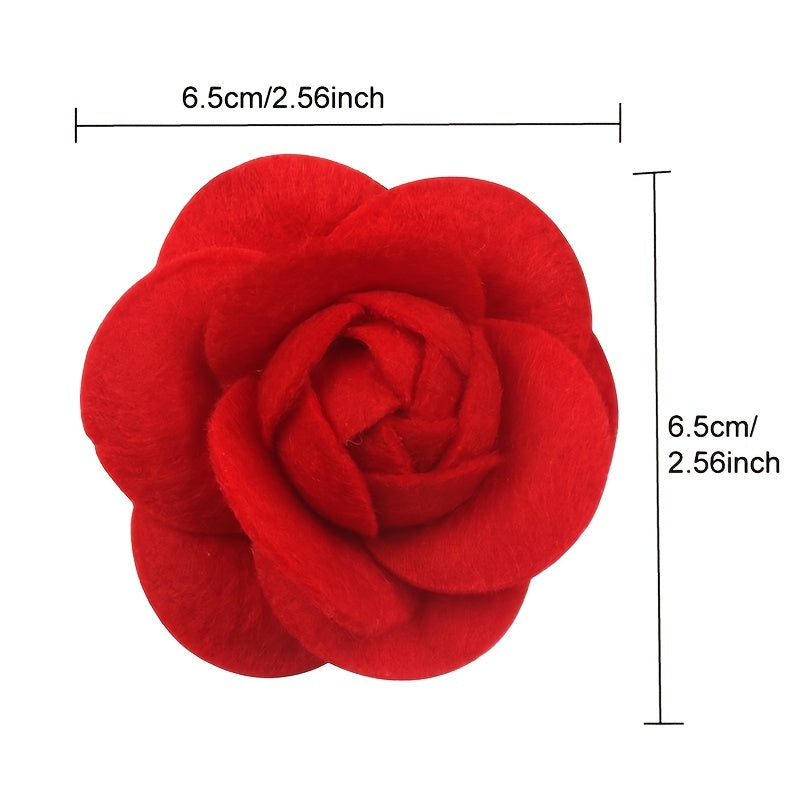 Pure Camellia Brooch Big Flower Brooch Men's Women's Suit Accessories