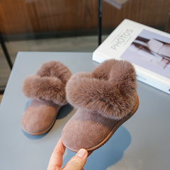 Girls' Furry Snow Boots Soft Warm Plus Fleece Boots for Outdoor Walks
