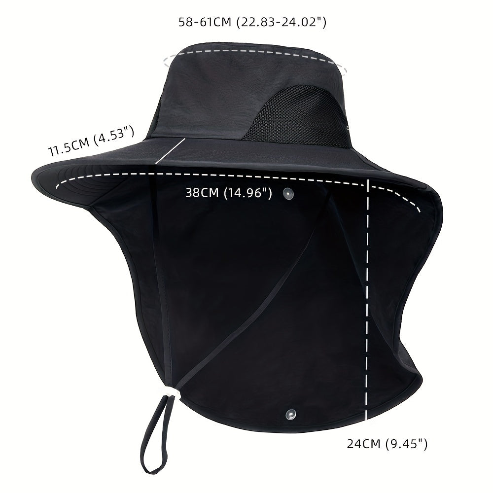 Mesh Breathable Hiking Fishing Bucket Hat with Neck Flap