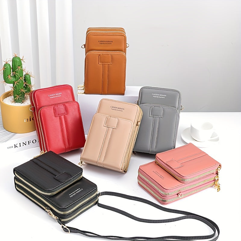 Vertical Layer Wallet Women Zipper Faux Leather Coin Purse