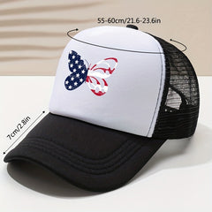 Butterfly Printed Baseball Cap Outdoor Sunshade Sunscreen Truck Driver Cap