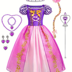 Princess Dress with Crown Necklace & Ring